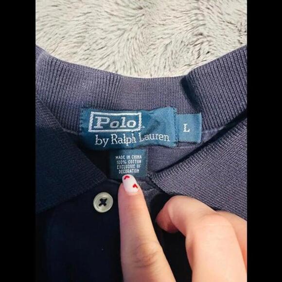 Polo by Ralph Lauren Navy Polo Shirt - Size Large - Picture 2 of 2